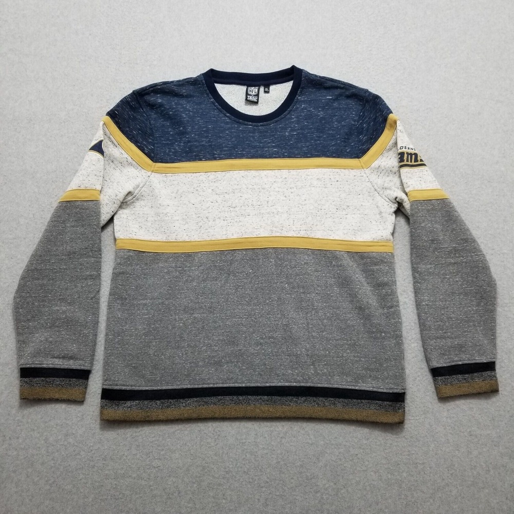 Los Angeles Rams Sweatshirt Mens XL Gray Blue Long Sleeve Pullover Crew Neck NFL